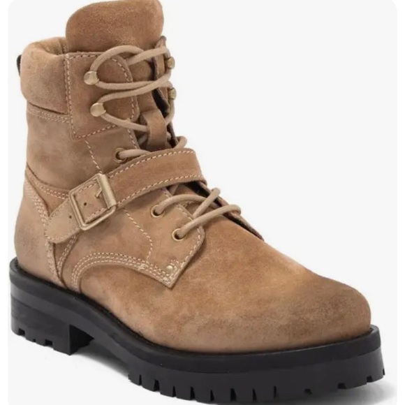 NWT ALLSAINTS sz9 Paulina suede leather combat boots in color-desert… - Picture 2 of 7